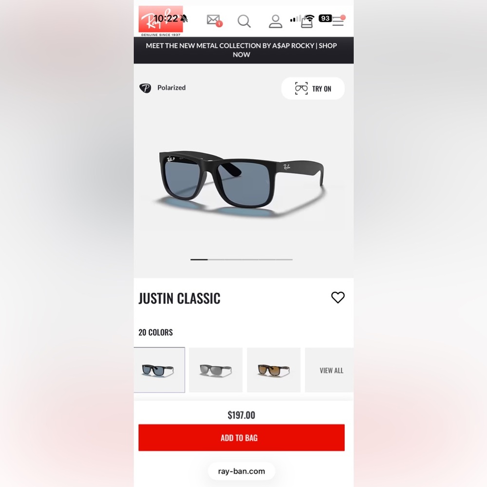 NWB Ray-Ban Justin Sunglasses - Picture 9 of 9